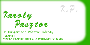 karoly pasztor business card