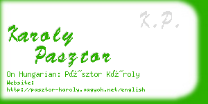 karoly pasztor business card